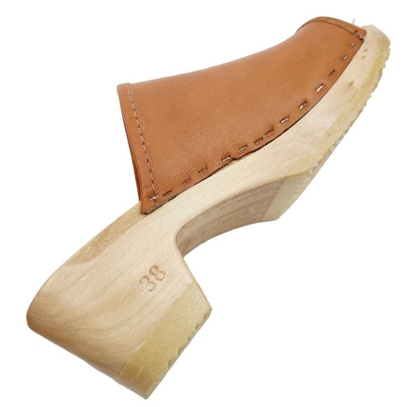NO. 6 STORE DARIA CLOG ON MID HEEL IN PALOMINO - Picture 4 of 9